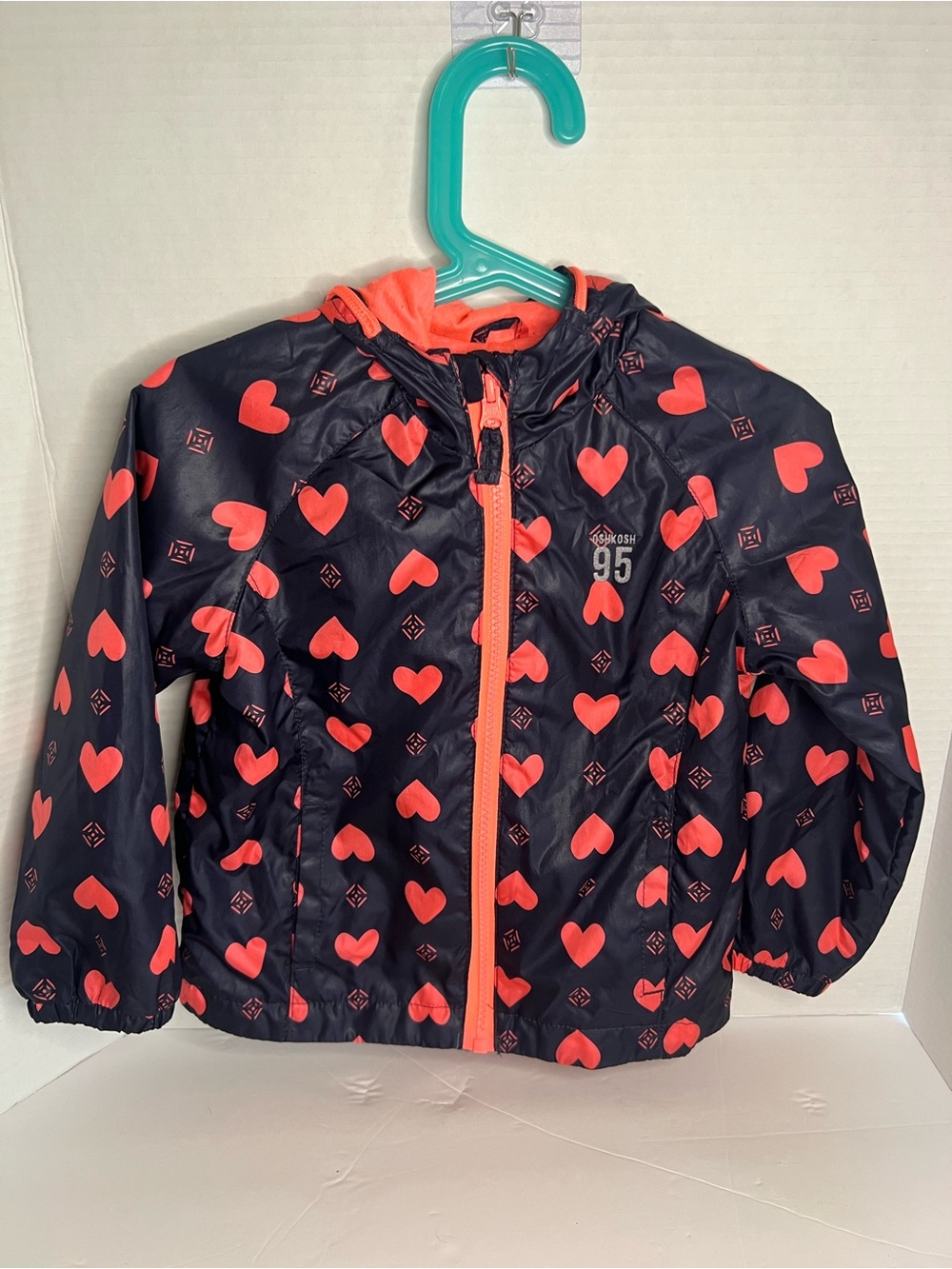 OshKosh B'gosh Navy Jacket with Coral Pink Heart Print
